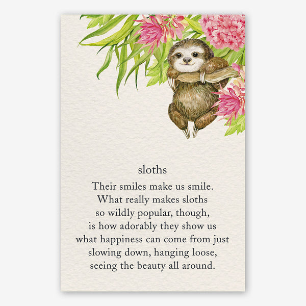 Cardthartic Birthday Card: Sloth with Hibiscus