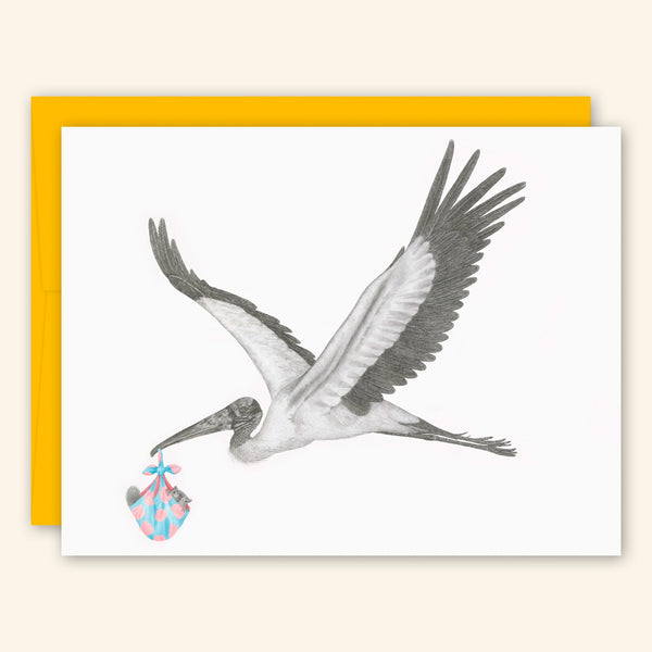 Central & Gus: Greeting Card: Llewellyn Caradoc Wood Stork