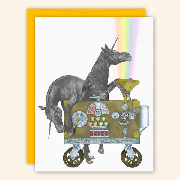 Central & Gus: Greeting Card: Ruby Jezebel & Jackpot Flame Unicorn