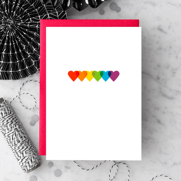 Design With Heart Love Card: Rainbow Hearts