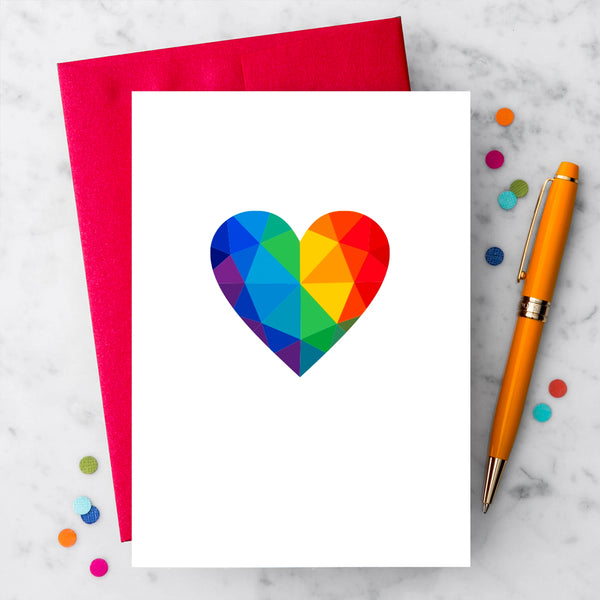 Design With Heart Love Card: Rainbow Pride Heart