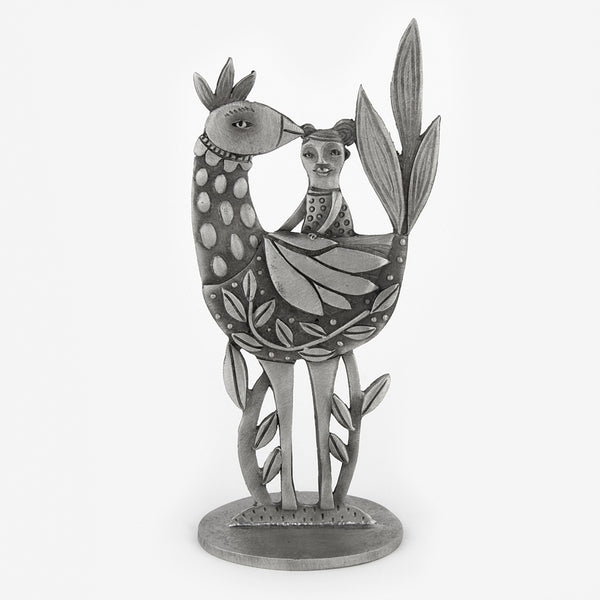 Leandra Drumm: Small Sculpture: Girl on Bird