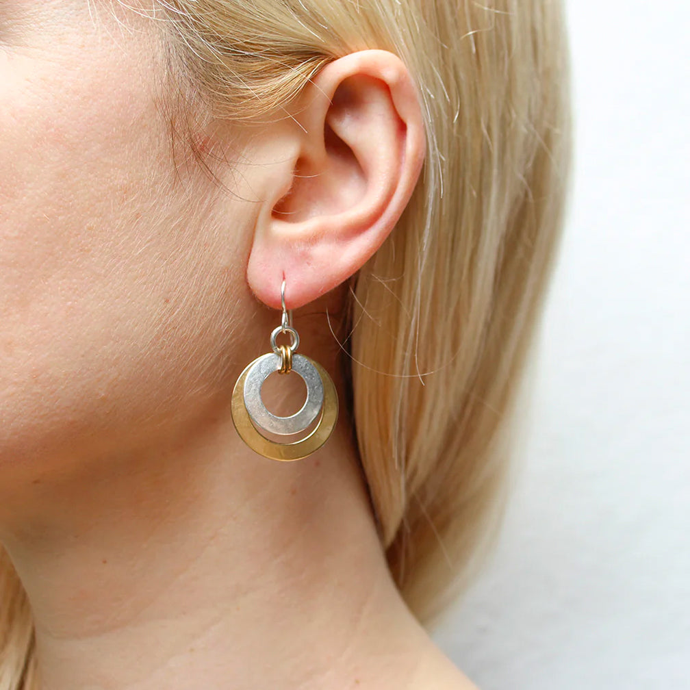 Marjorie Baer Wire Earrings: Large Layered Double Linked