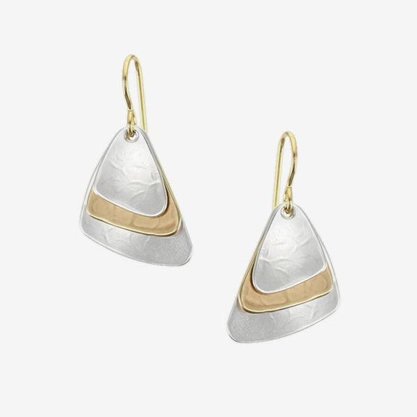 Marjorie Baer Wire Earrings: Layered and Dished Triangles, Small