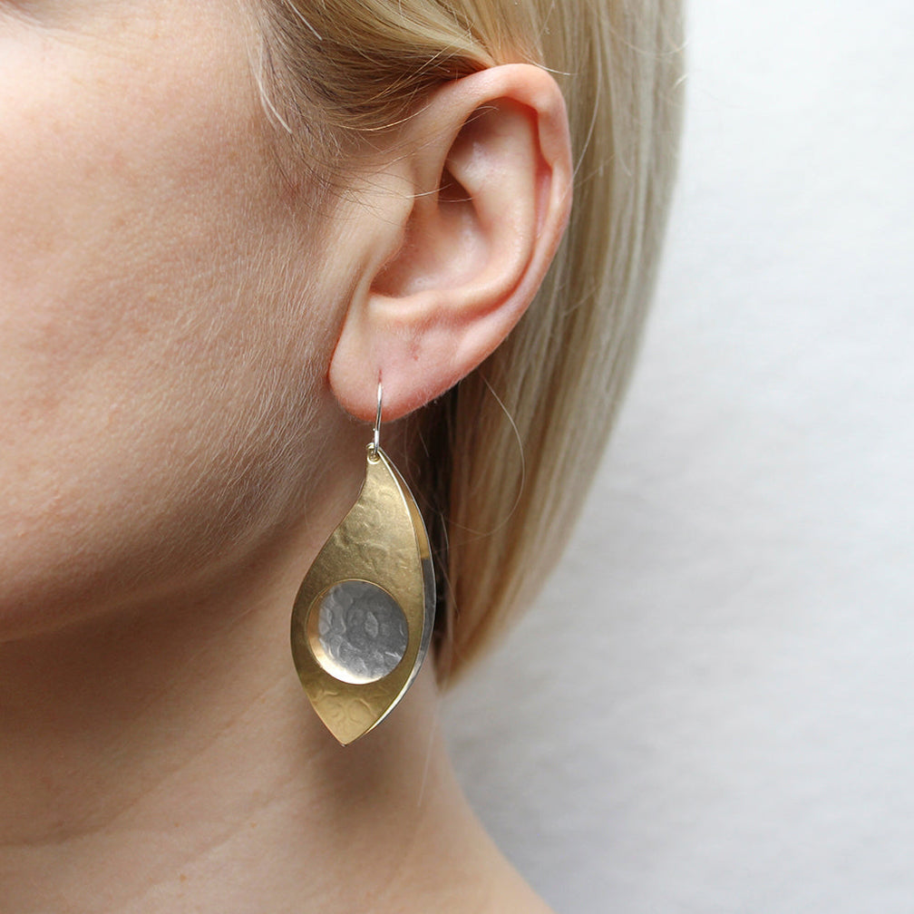 Marjorie Baer Wire Earrings: Cutout Leaf, Large