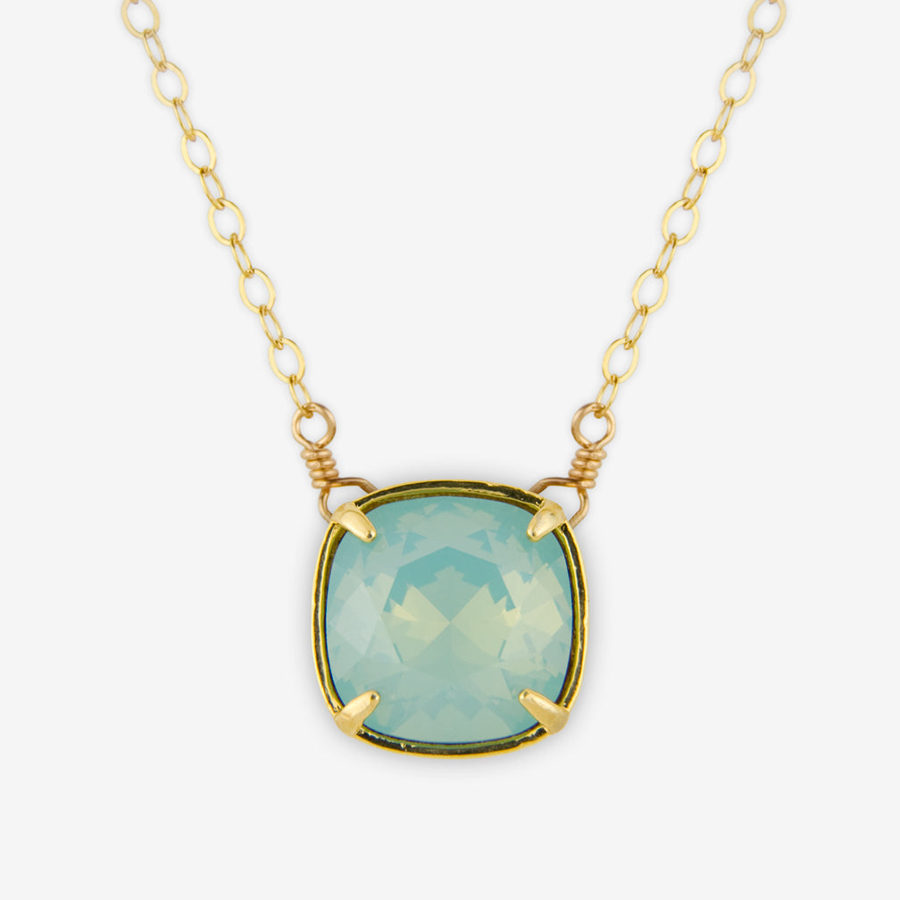 Noon Designs: Necklace: Nouveau Swarovski, Milky Green Opal