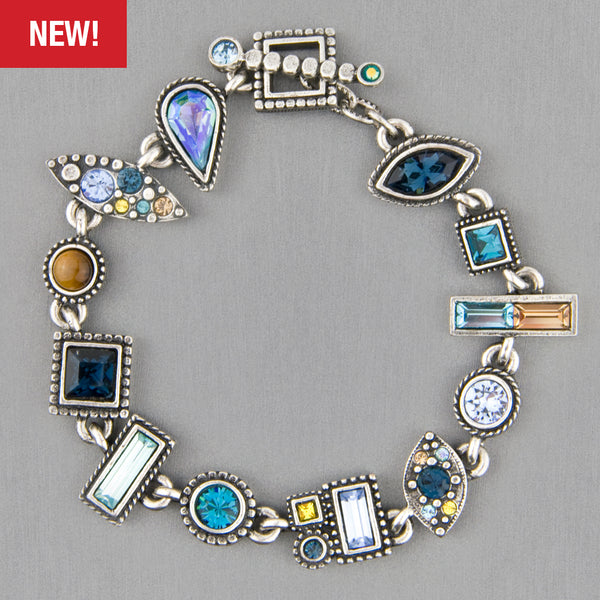 Patricia Locke Jewelry: Crazy Quilt Bracelet in Ciel Bleu