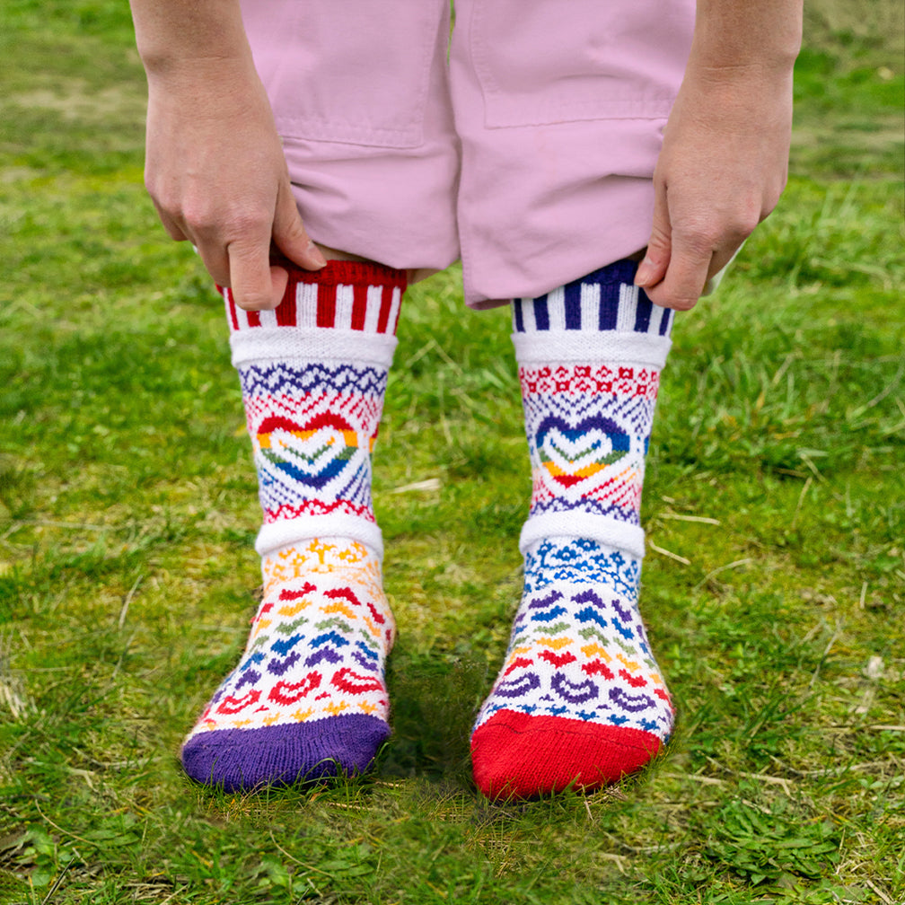 Solmate Socks: Adult Crew Socks: Love