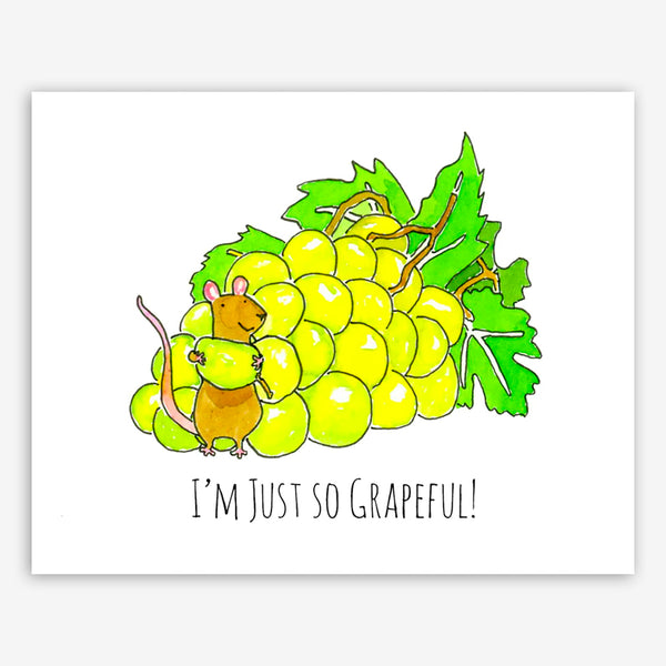 SquidCat, Ink Art Print: I'm Just So Grapeful