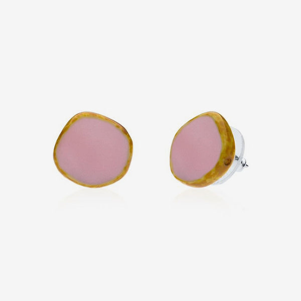 Stefanie Wolf Designs: Stud Earrings: Full Circle, Bubble Gum Pink