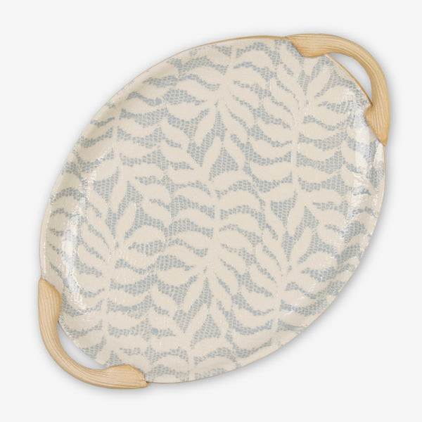 Terrafirma Ceramics: Small Oval Platter with Handles: Fern Opal