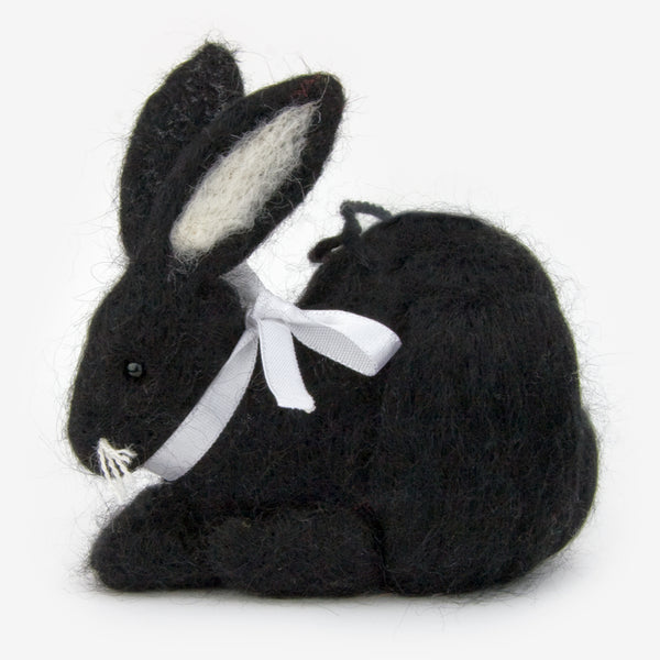 The Au Gres Sheep Factory: Needlefelt Ornaments: Bunny, Black
