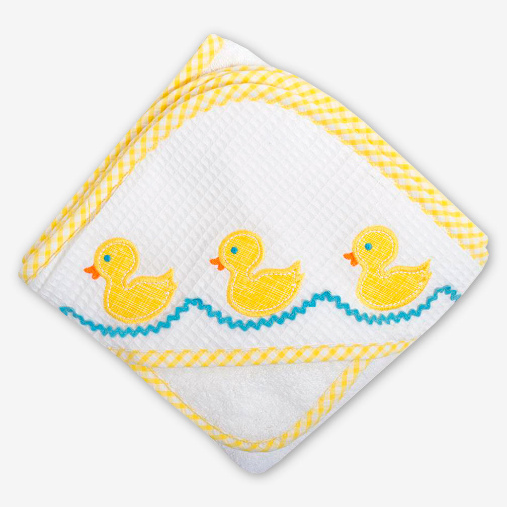 3 Marthas: Hooded Towel & Washcloth Set: Yellow Duck