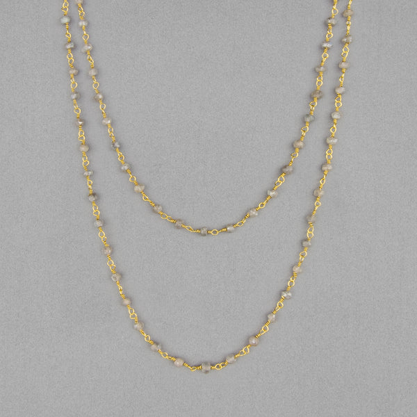 Anna Balkan Necklace: Katie Long Rosary, Gold with Labradorite