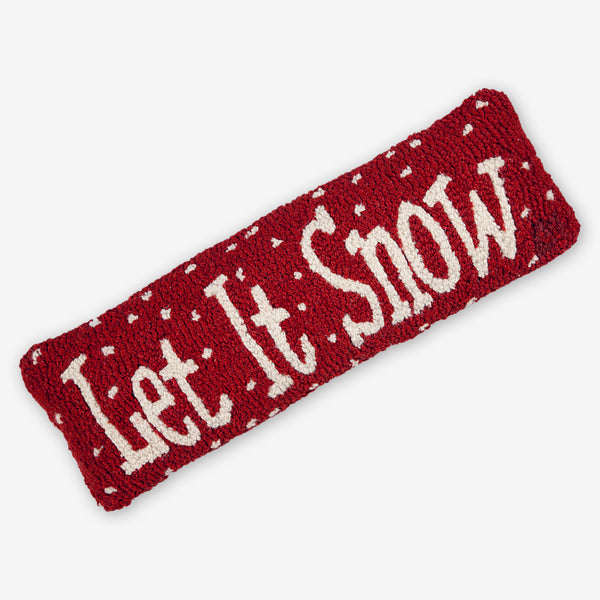 Chandler 4 Corners: Hand-Hooked Wool Pillow: 24x8 Inch Let It Snow