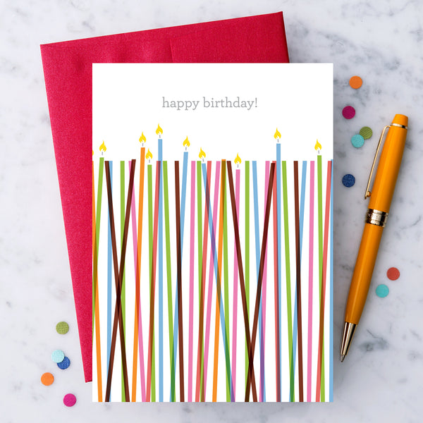 Design With Heart Birthday Card: Happy Birthday Candles