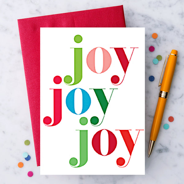 Design With Heart Holiday Card: Joy Joy Joy