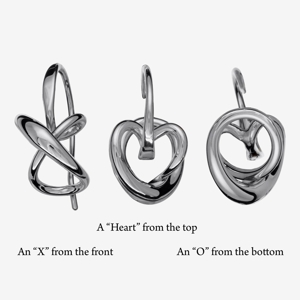 Ed Levin Designs: Earrings: Secret Heart Large, Silver