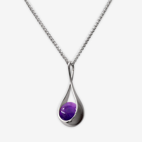 Ed Levin Designs: Necklace: Captivating Pendant, Silver with Amethyst 18"