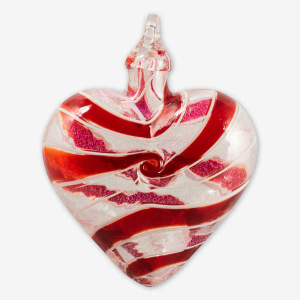 Glass Eye Studio: Artisan Heart Ornaments: Red Spin