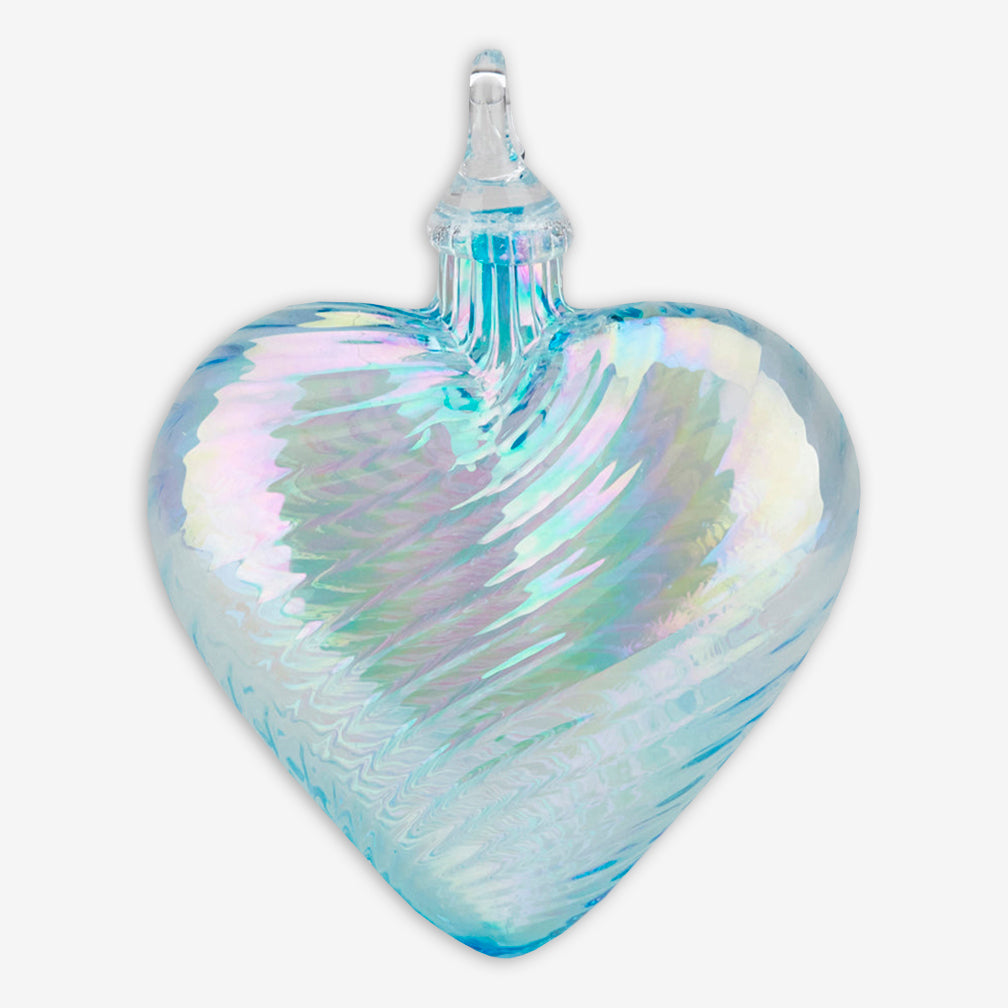 Glass Eye Studio: Birthstone Heart Ornaments: March / Aquamarine