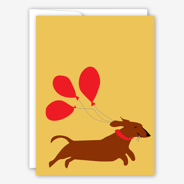 Great Arrow Birthday Card: Dachshund with Balloons