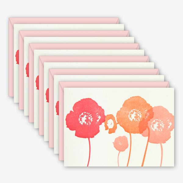 Ilee Papergoods: Everyday Card Six Pack: Four Poppies