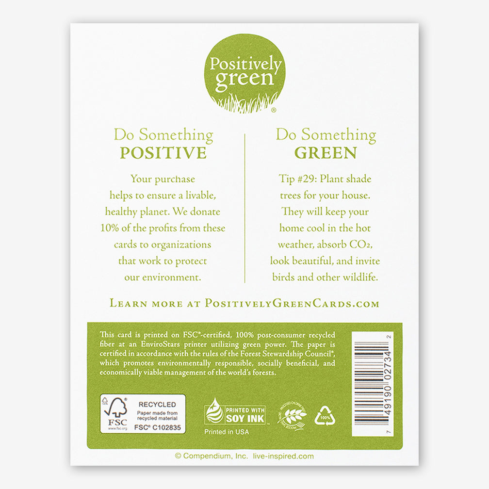 Positively Green Thank You Card: “The smallest act of kindness is worth more than the grandest intention. —Oscar Wilde