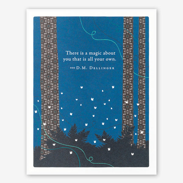 Positively Green Thank You Card: “There is a magic about you that is all your own.” —D.M. Dellinger