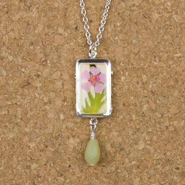 Shari Dixon Necklace: Tranquility Group, Small Rectangle with Drop