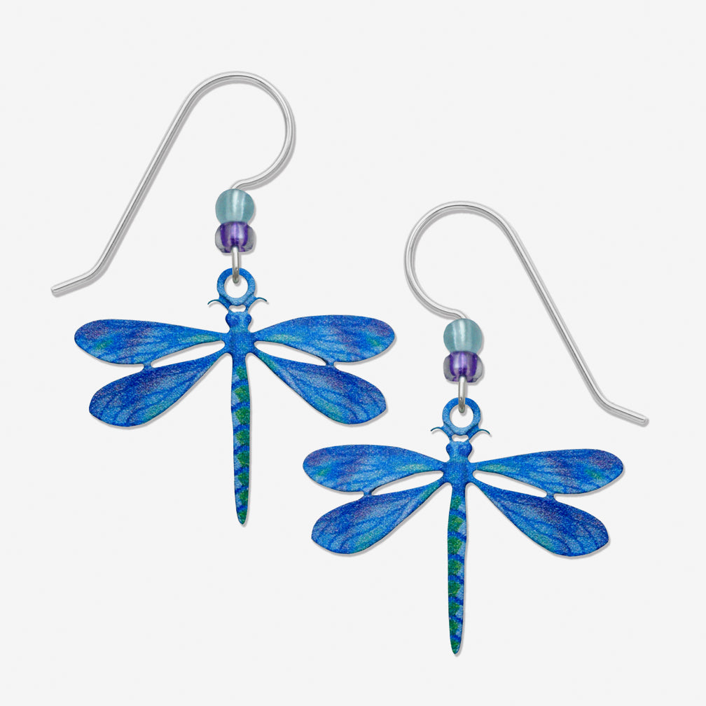 Sienna Sky Earrings: Dragonfly In Blues And Greens