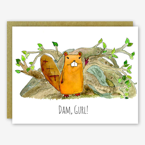 SquidCat, Ink Congratulations Card: Dam Gurl