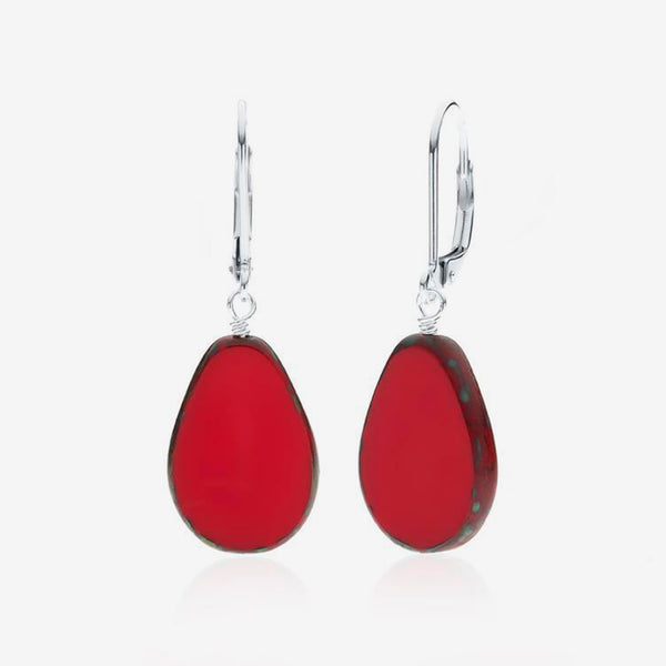 Stefanie Wolf Designs: Earrings: Full Circle, Teardrop Red