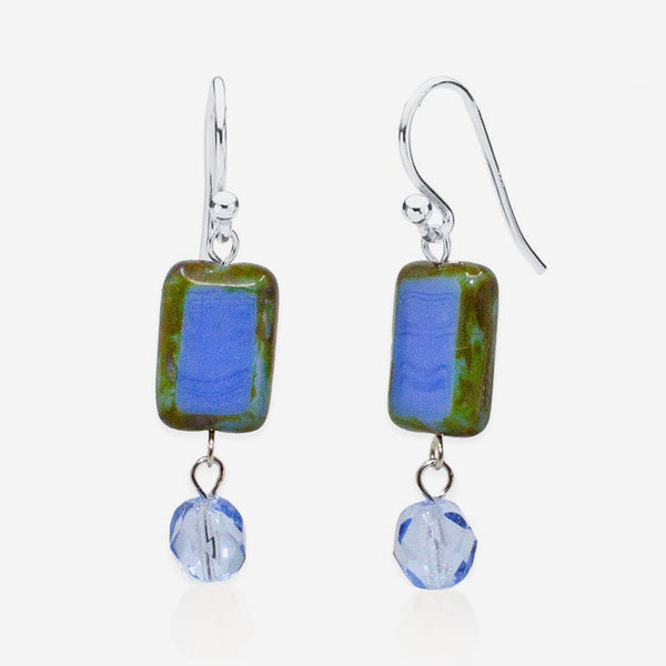 Stefanie Wolf Designs: Earrings: Trilogy, Crystal Dangle Hydrangea Blue