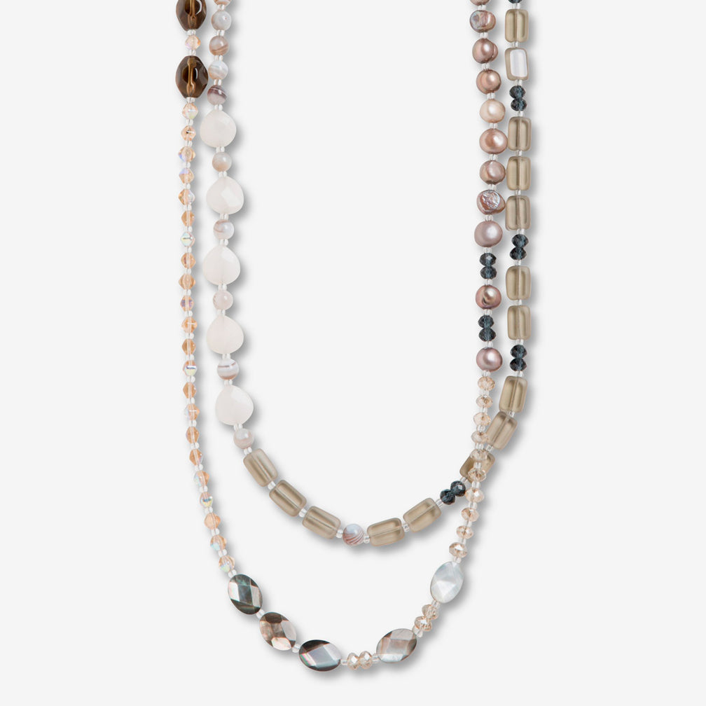 Stefanie Wolf Designs: Necklace: 60" Medley, Island Fog