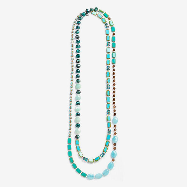 Stefanie Wolf Designs: Necklace: Medley, 60" Ocean Mix