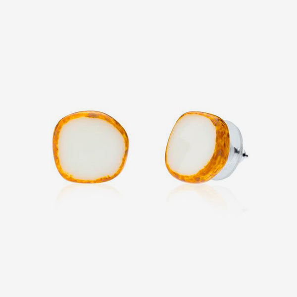 Stefanie Wolf Designs: Stud Earrings: Full Circle, Small White