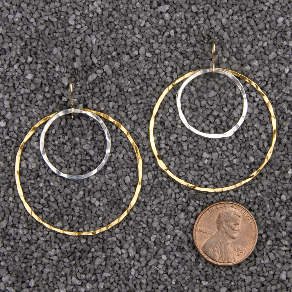 Zina Kao Exclusives Wire Earrings: Just Rings #24, Mostly Gold