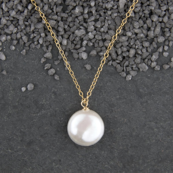 Zina Kao Exclusives Necklace: Coin Pearl, Gold