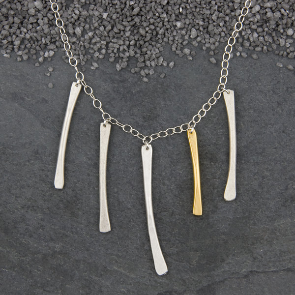 Zina Kao Exclusives Necklace: MultiStick, Mostly Silver