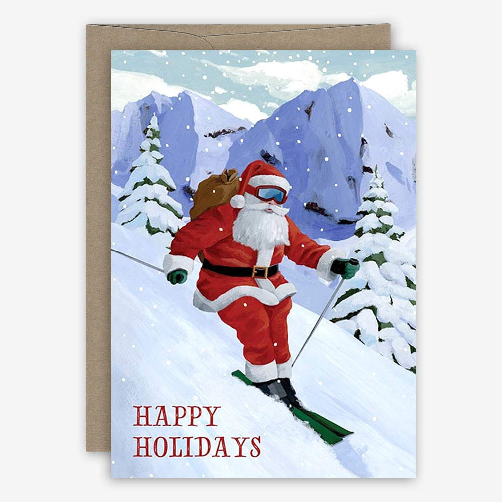 23rd Day Holiday Card: Skiing Santa
