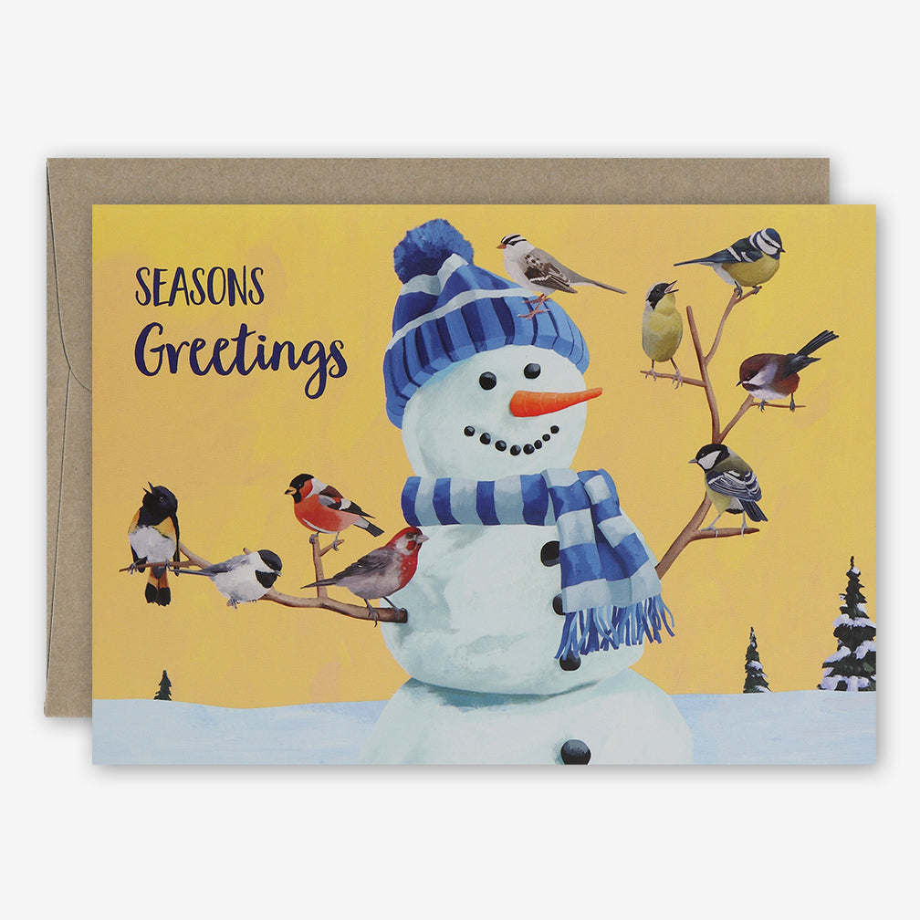 23rd Day Holiday Card: Snowman Birdy Perch