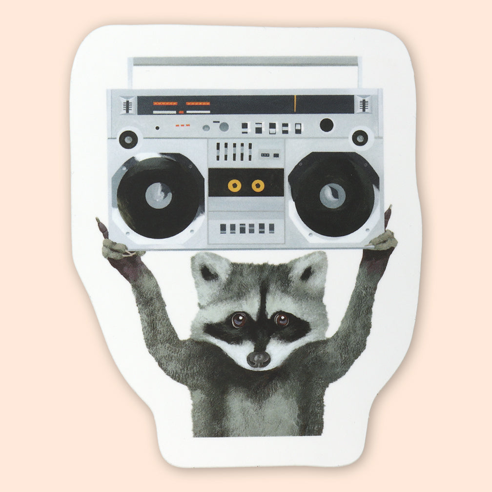 23rd Day Sticker: Boombox Raccoon