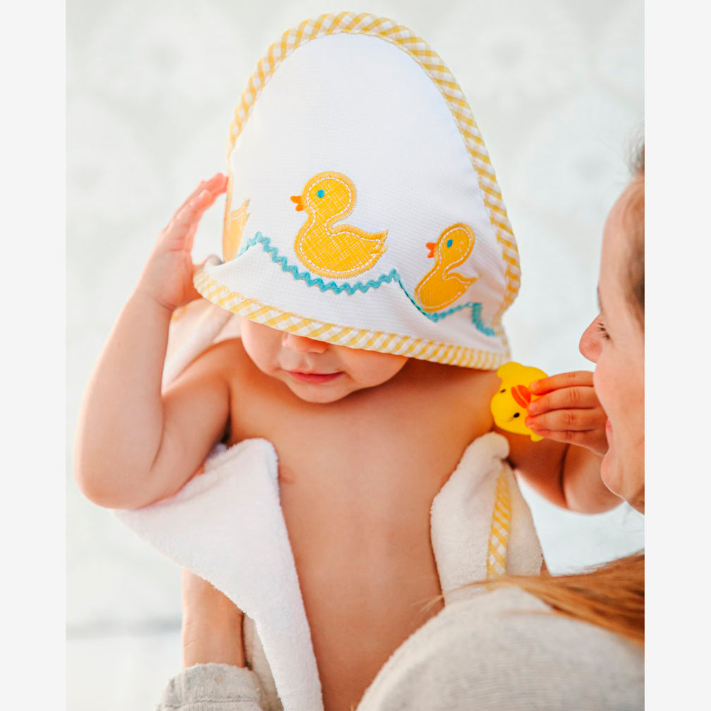 3 Marthas: Hooded Towel & Washcloth Set: Yellow Duck