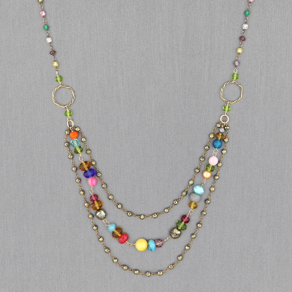 Anna Balkan Necklace: Three Tier Classic Drape, Gold