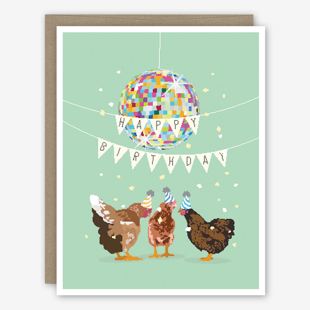 Apartment 2 Birthday Card: Party Chickens