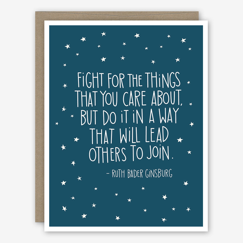 Apartment 2 Encouragement Card: Ruth Bader Ginsburg Fight for Things Quote