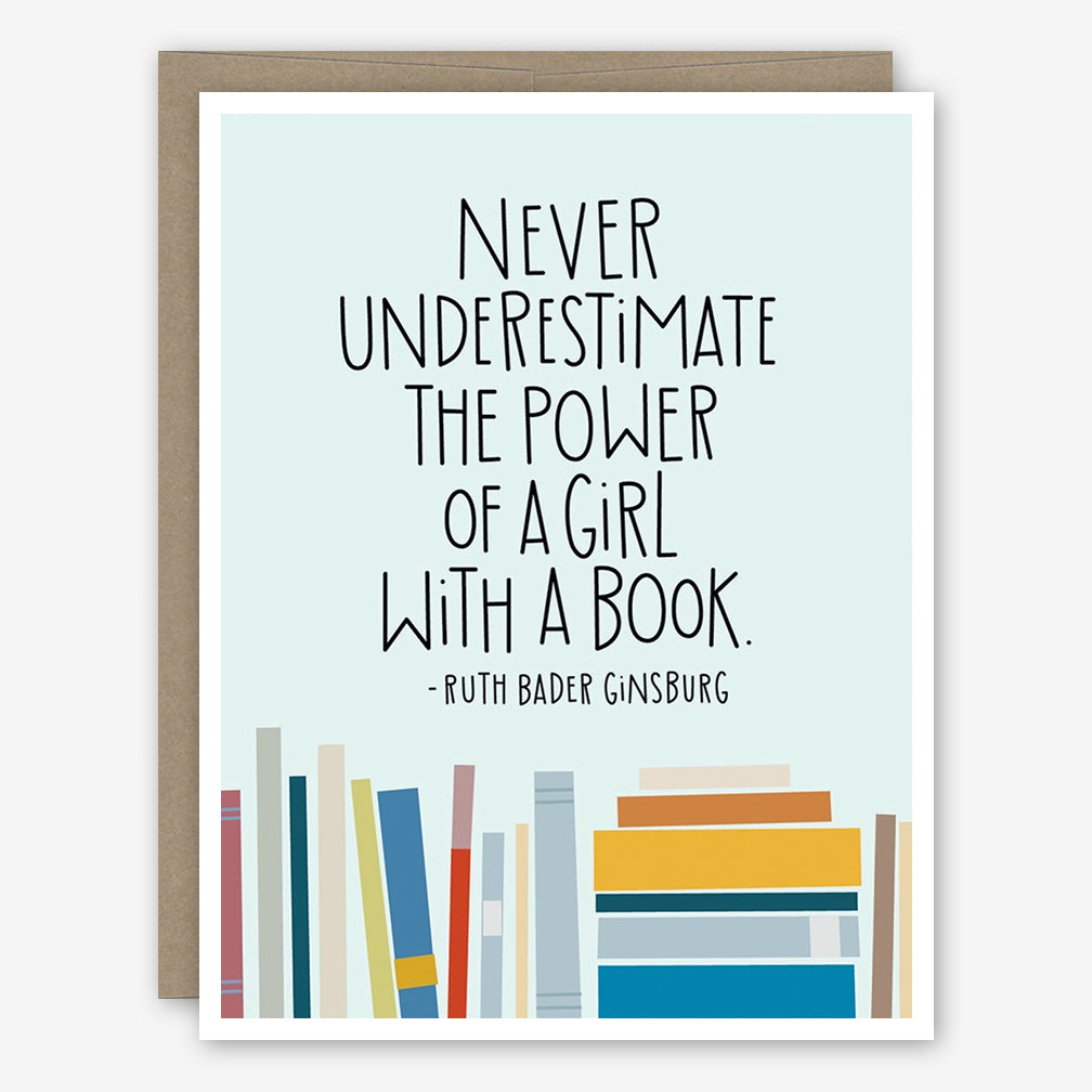 Apartment 2 Encouragement Card: Ruth Bader Ginsburg Girl With a Book Quote