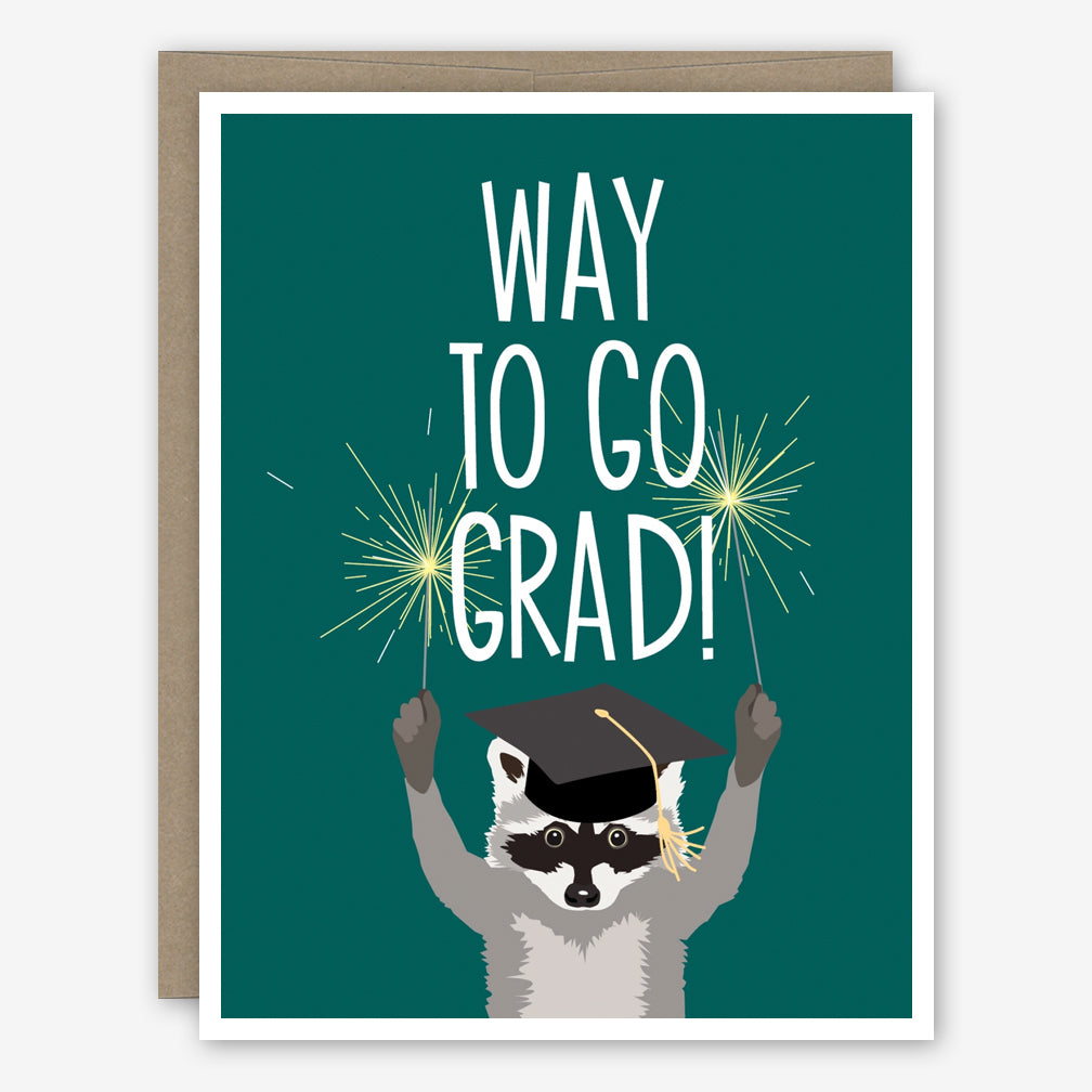 Apartment 2 Graduation Card: Raccoon with Sparklers