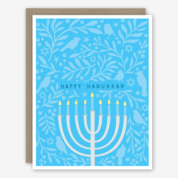 Apartment 2 Hanukkah Card: Menorah with Songbirds